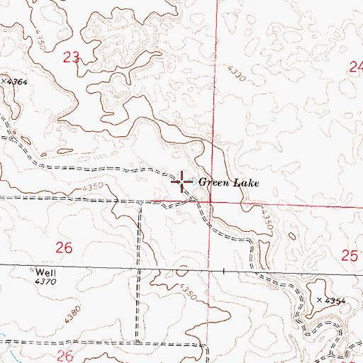 Topographic Map of Green Lake, ID