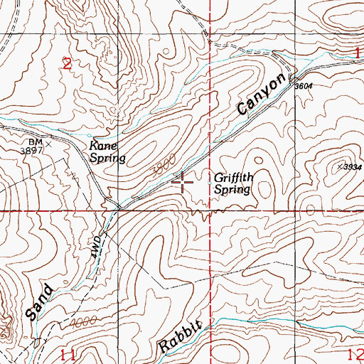 Topographic Map of Griffith Spring, ID