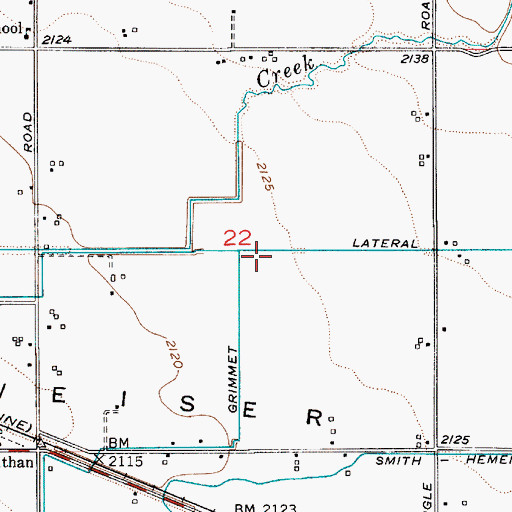 Topographic Map of Grimmet Lateral, ID