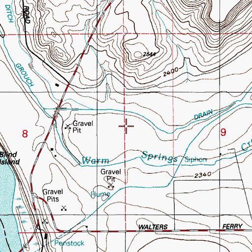 Topographic Map of Grouch Drain, ID