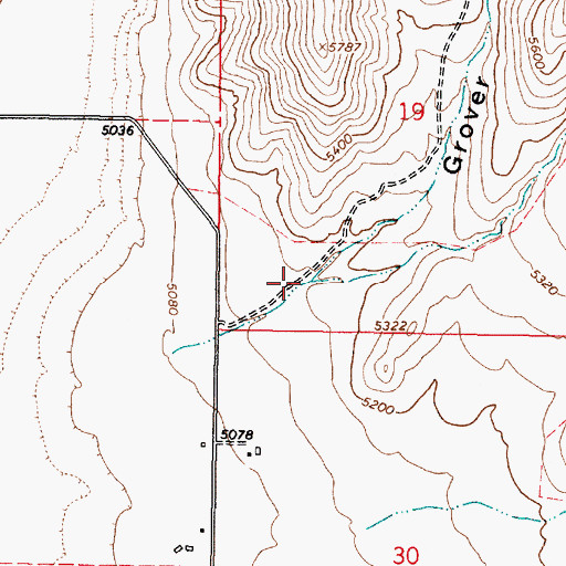 Topographic Map of Grover Canyon, ID