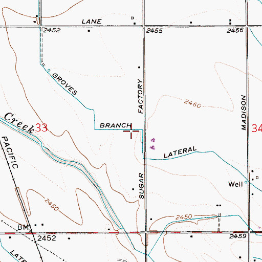 Topographic Map of Groves Branch Lateral, ID
