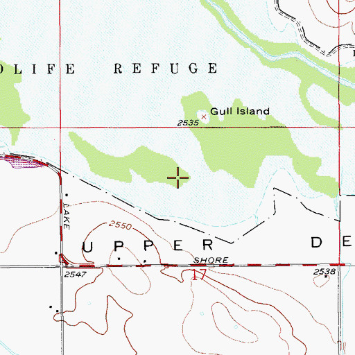 Topographic Map of Gull Island, ID