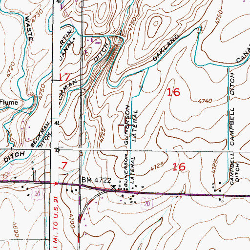 Topographic Map of Gunnerson, ID