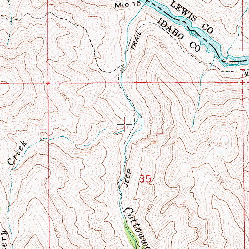 Topographic Map of Guthery Creek, ID
