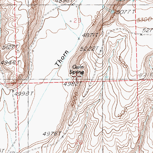 Topographic Map of Gwin Spring, ID
