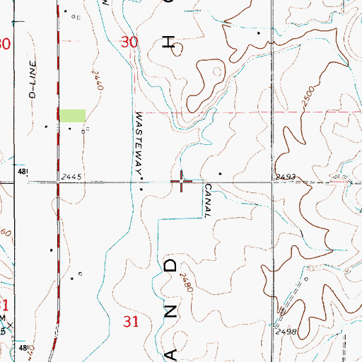 Topographic Map of H-Line Canal, ID