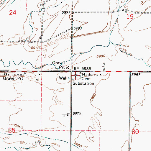 Topographic Map of Haden Cemetery, ID