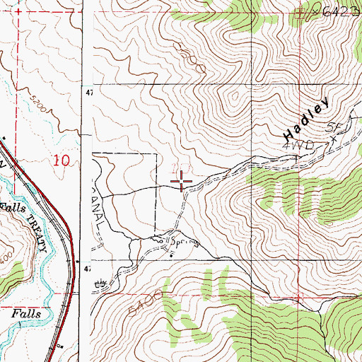 Topographic Map of Hadley Canyon, ID
