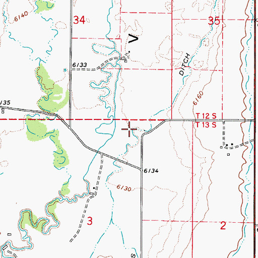 Topographic Map of Halls Ditch, ID