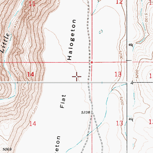 Topographic Map of Halogeton Flat, ID