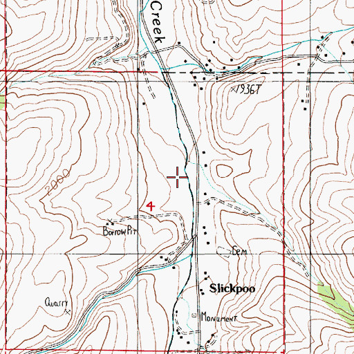 Topographic Map of Hamilton Canyon, ID