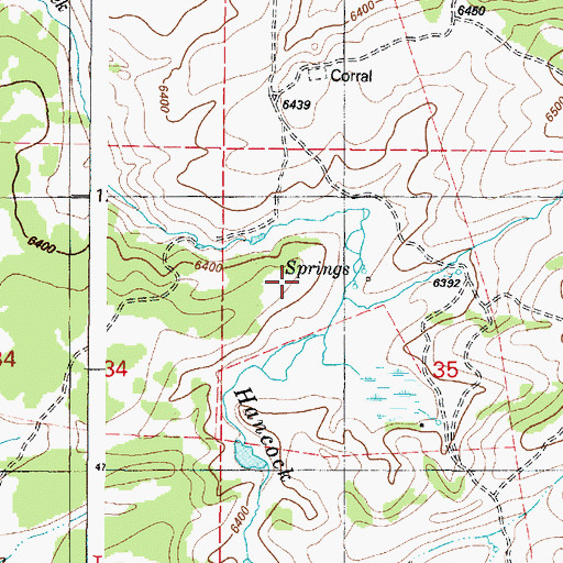 Topographic Map of Hancock Ranch, ID