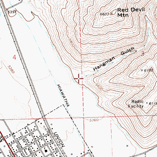 Topographic Map of Hangman Gulch, ID