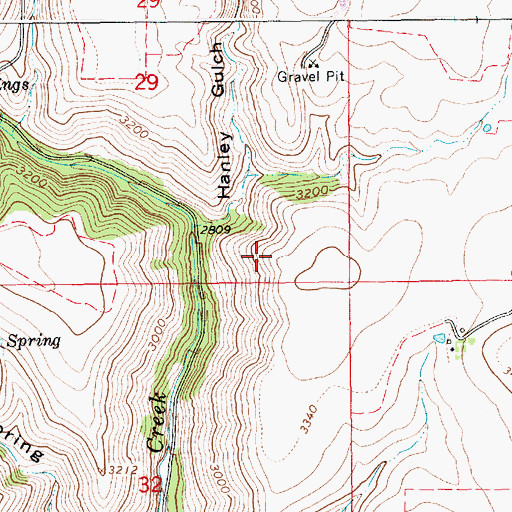 Topographic Map of Hanley Gulch, ID