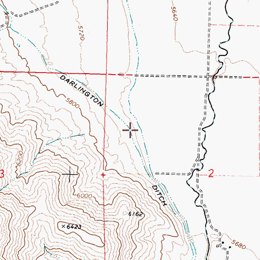 Topographic Map of Hanrahan Ditch, ID