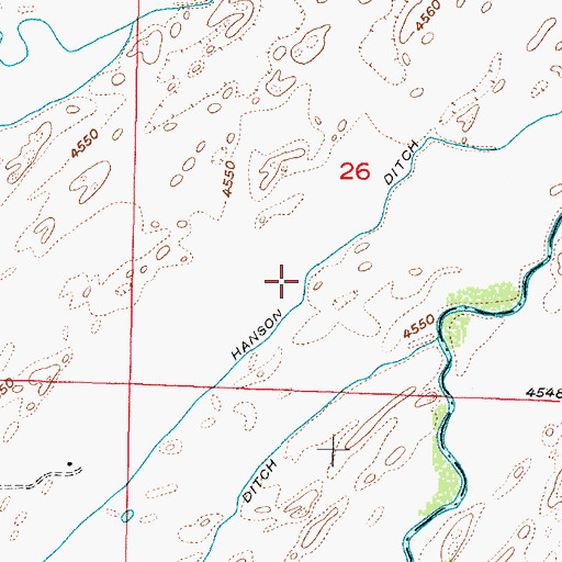Topographic Map of Hanson Ditch, ID
