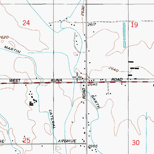 Topographic Map of Happy Valley School, ID