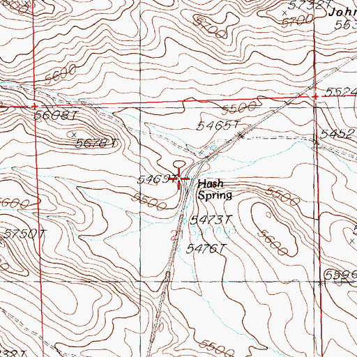 Topographic Map of Hash Spring, ID