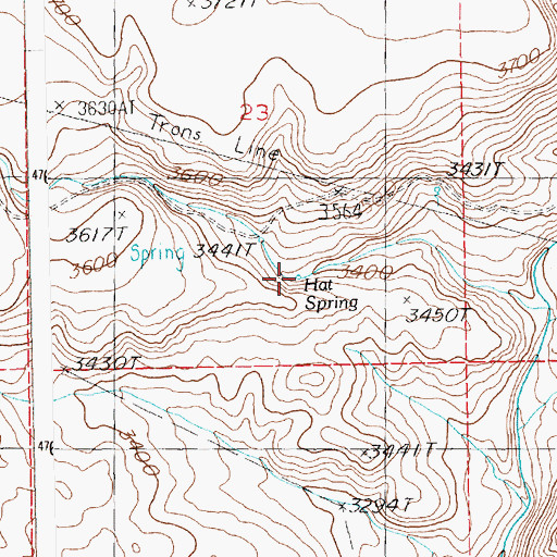 Topographic Map of Hat Spring, ID