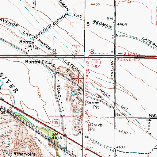Topographic Map of Hayes Lateral, ID