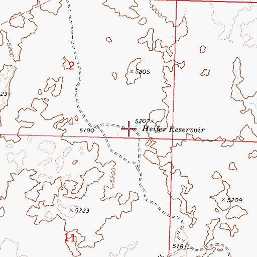 Topographic Map of Heifer Reservoir, ID