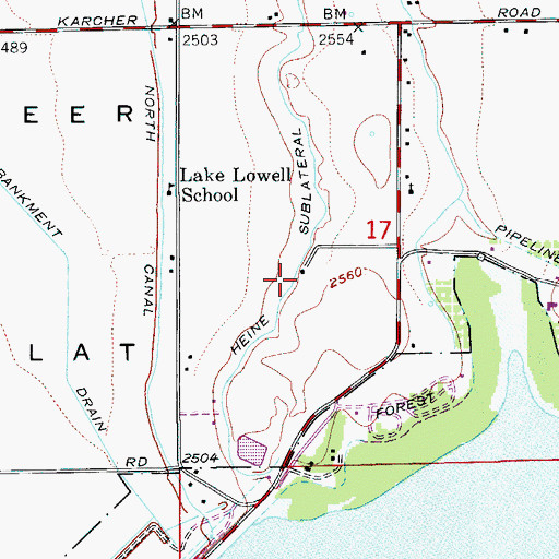 Topographic Map of Heine Sublateral, ID