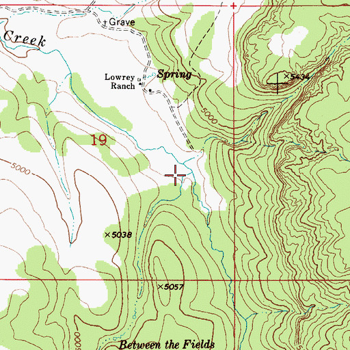 Topographic Map of Helen Creek, ID