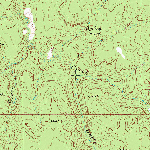 Topographic Map of Hells Creek, ID
