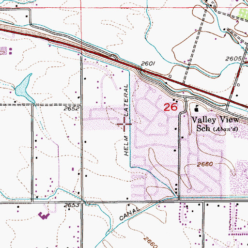 Topographic Map of Helm Lateral, ID