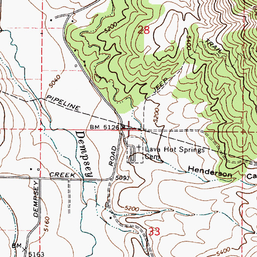 Topographic Map of Henderson Canyon, ID
