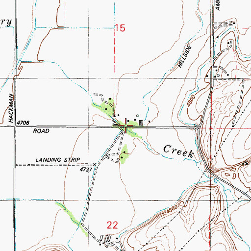 Topographic Map of Henry Creek, ID
