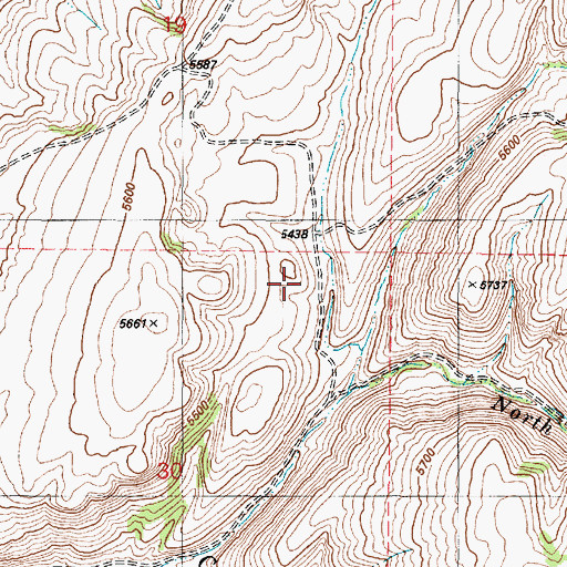 Topographic Map of Henry Creek School, ID