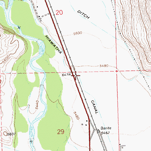 Topographic Map of Hiawatha Canal, ID