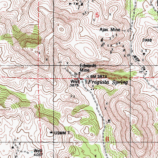 Topographic Map of Fraguita Spring, AZ