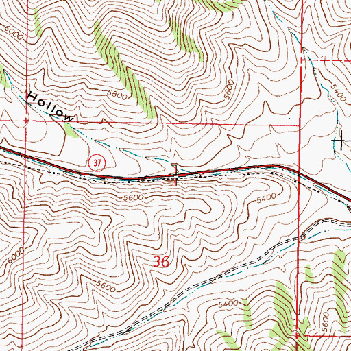 Topographic Map of Hideaway Hollow, ID