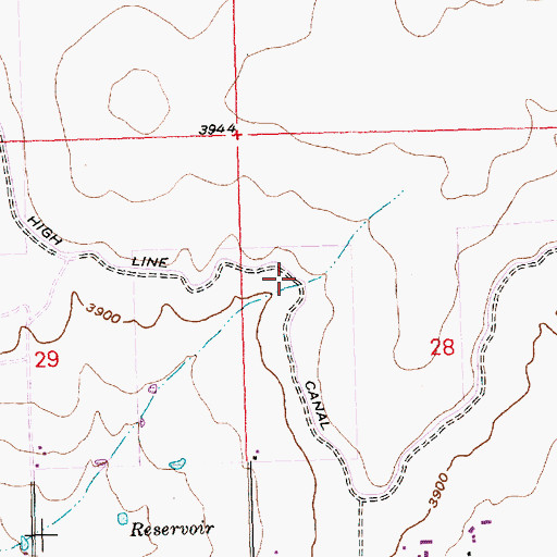 Topographic Map of High Line Canal, ID