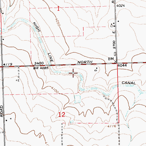 Topographic Map of High Line North Canal, ID