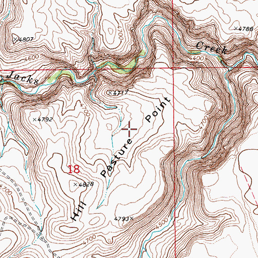 Topographic Map of Hill Pasture Point, ID