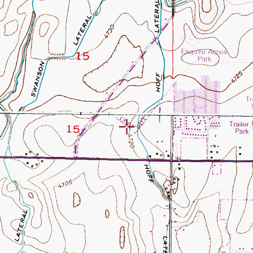 Topographic Map of Hoff Lateral, ID