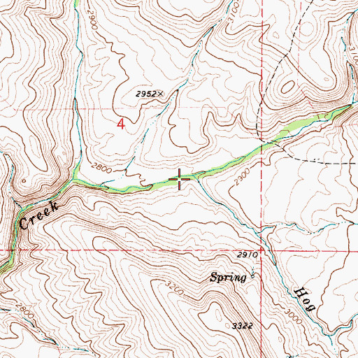Topographic Map of Hog Cove Creek, ID