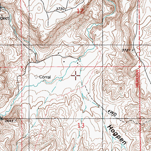 Topographic Map of Hogpen Gulch, ID