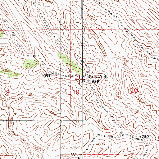 Topographic Map of Gary Well, AZ