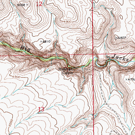 Topographic Map of Holman Cabin, ID