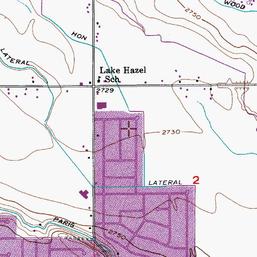 Topographic Map of Hon Lateral, ID