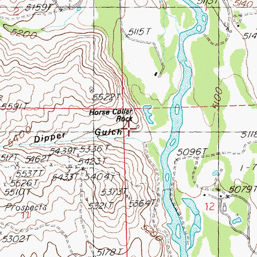 Topographic Map of Horse Collar Rock, ID