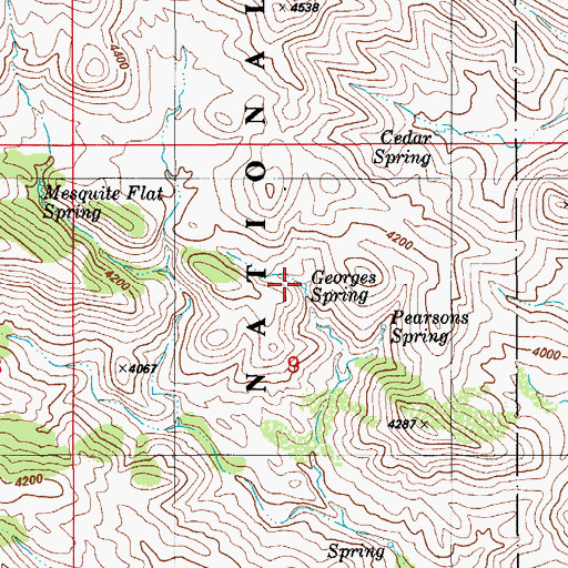 Topographic Map of Georges Spring, AZ