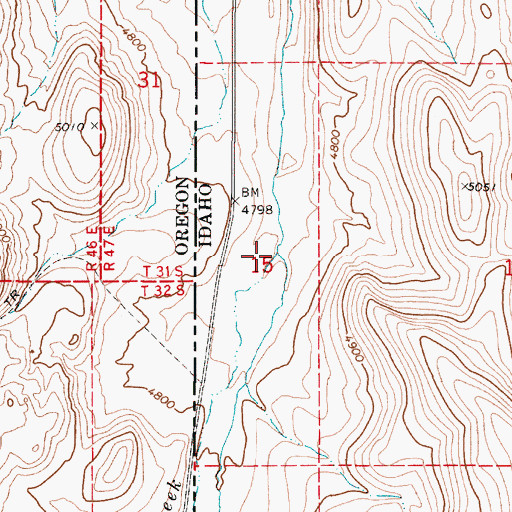 Topographic Map of Horse Creek, ID