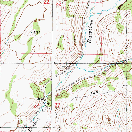 Topographic Map of Horse Creek, ID