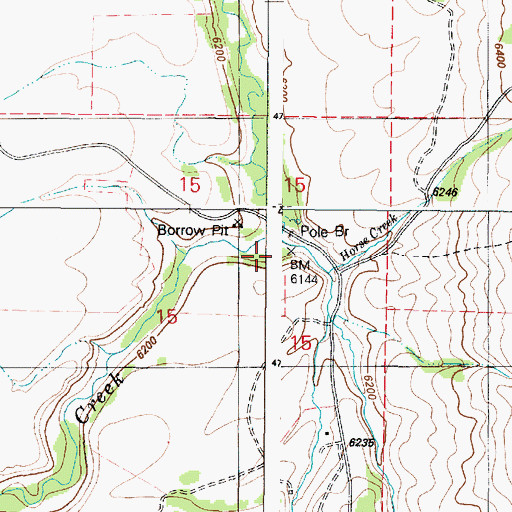 Topographic Map of Horse Creek, ID